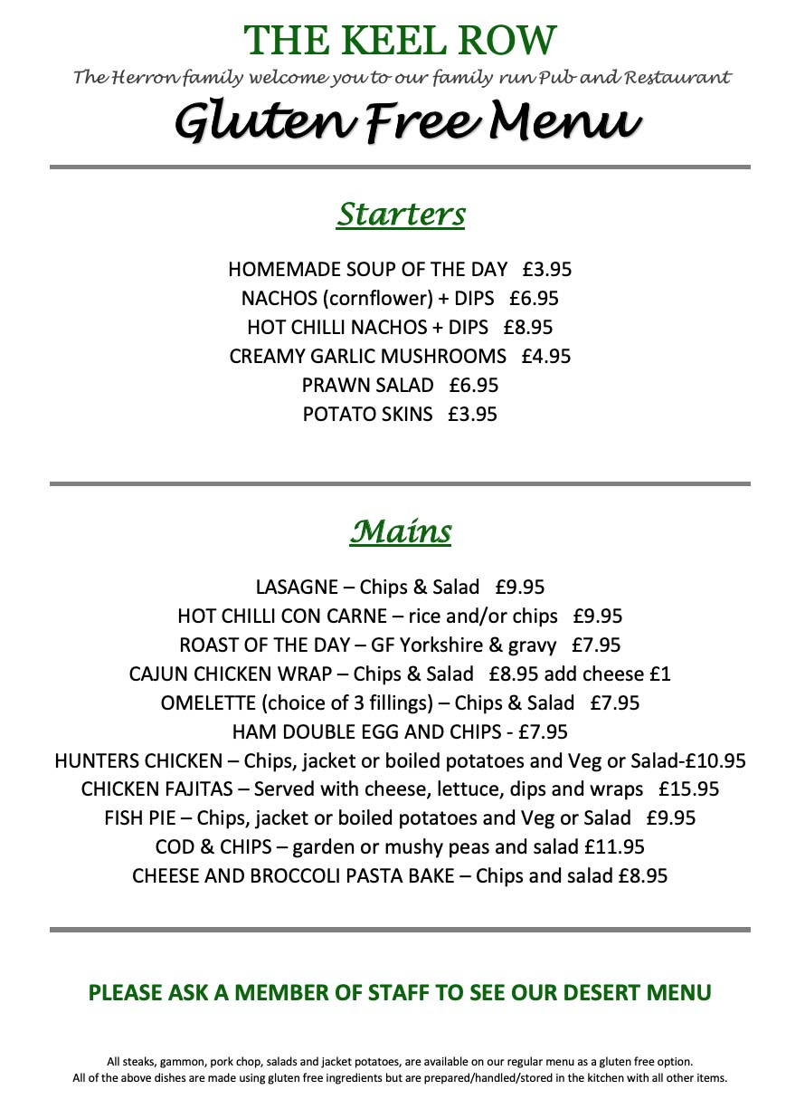 coastal flats gluten free menu